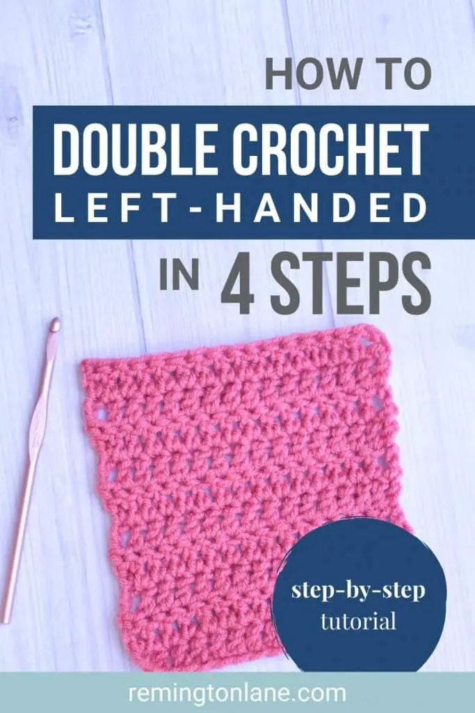 Pinterest pin image for double crochet tutorial