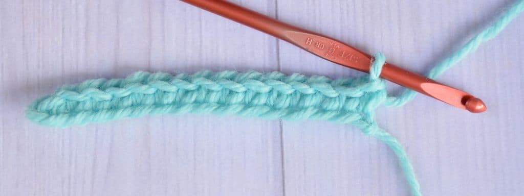 One row of single crochet stitches