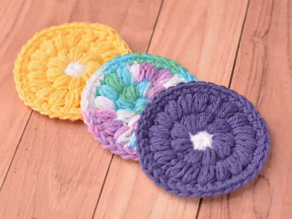 Yellow flower, ombre, and purple flower face scrubbies
