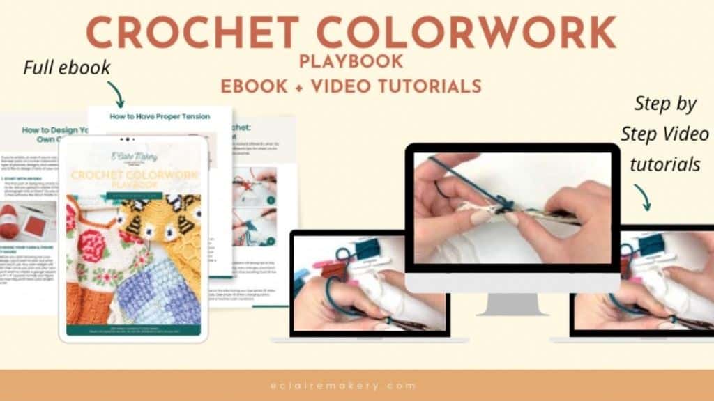 Banner that shows E'Claire Makery's Crochet Colorwork Playbook
