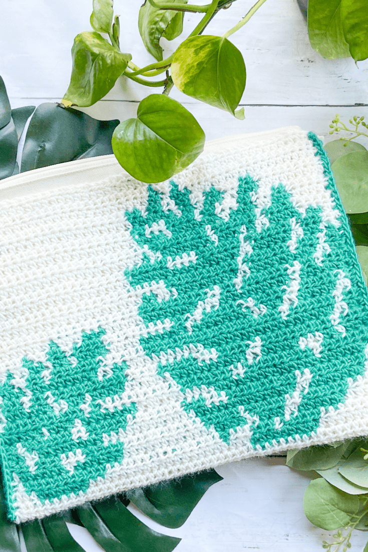 Image for Monstera Clutch: Free Tapestry Crochet Purse Pattern