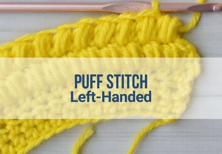 Close-up of a yellow swatch of crochet puff stitch