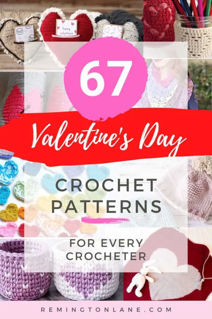 A collage of some Valentine's Day crochet patterns