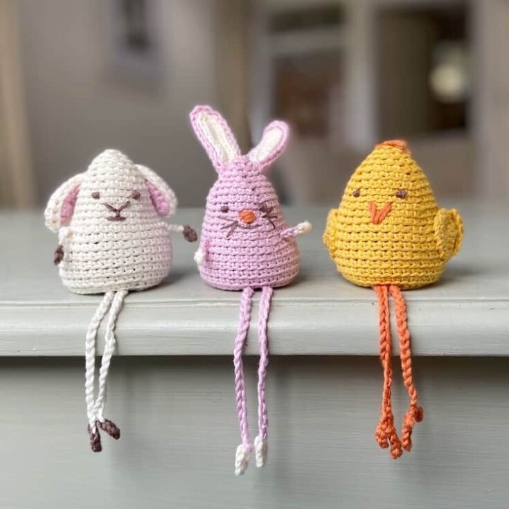 Image for 3 Amigurumi Crochet Animals: cute chick, lamb and bunny crochet pattern