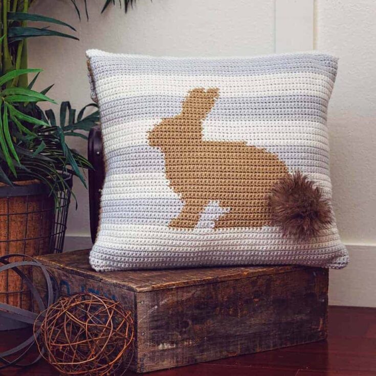 Image for Fluffy Bunny Crochet Pillow