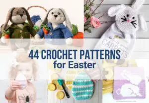 A collage of Easter crochet patterns for a roundup
