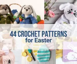 A collage of Easter crochet patterns for a roundup