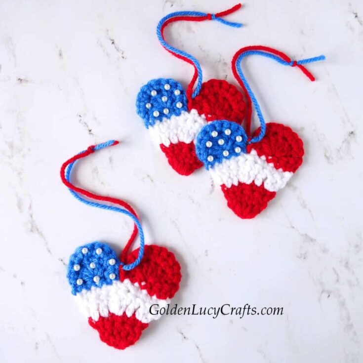 Image for Crochet Patriotic Heart Ornament