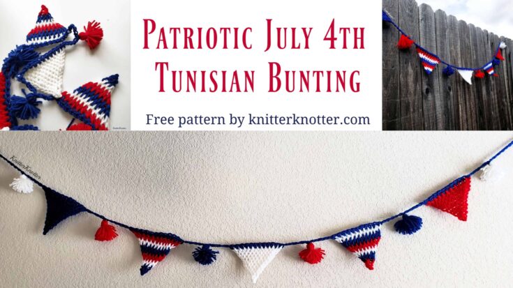 Image for Patriotic July 4th Tunisian Bunting - Free Pattern!