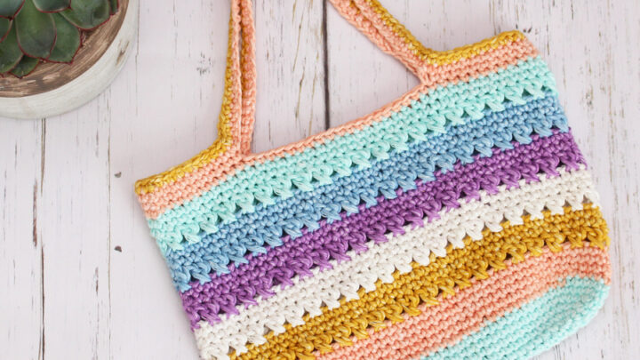Image for Criss Cross Mini Tote – Free Crochet Pattern