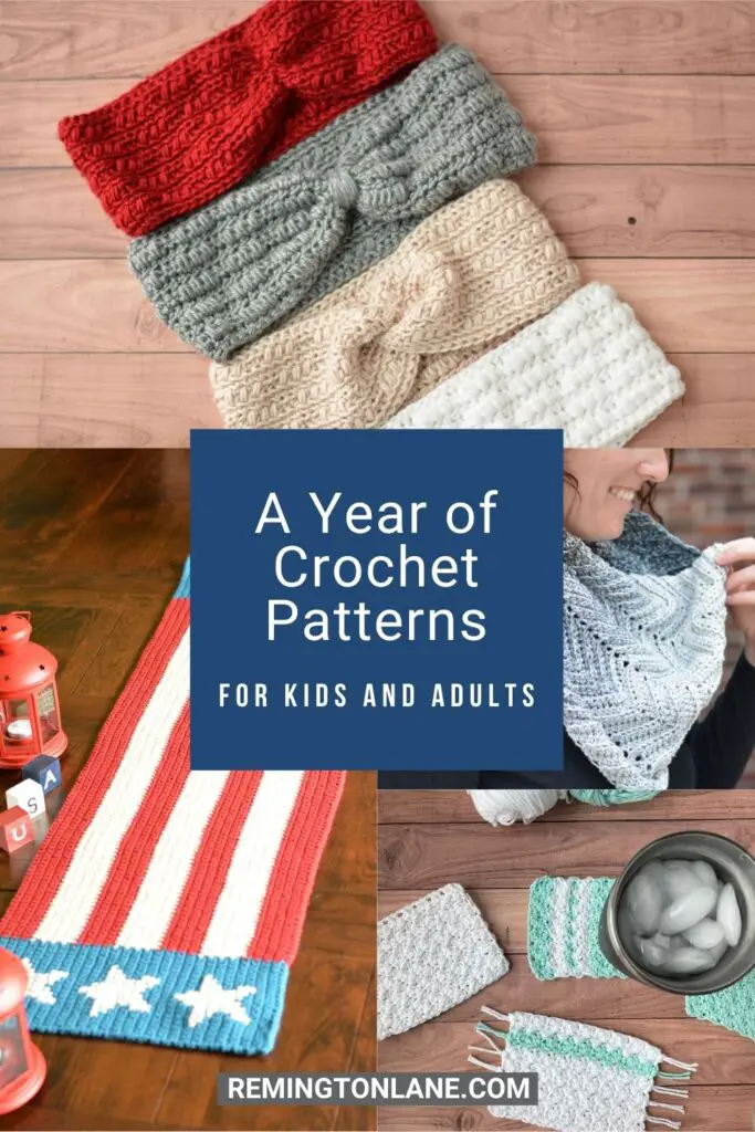 A collage of representative crochet patterns that were designed in 2022
