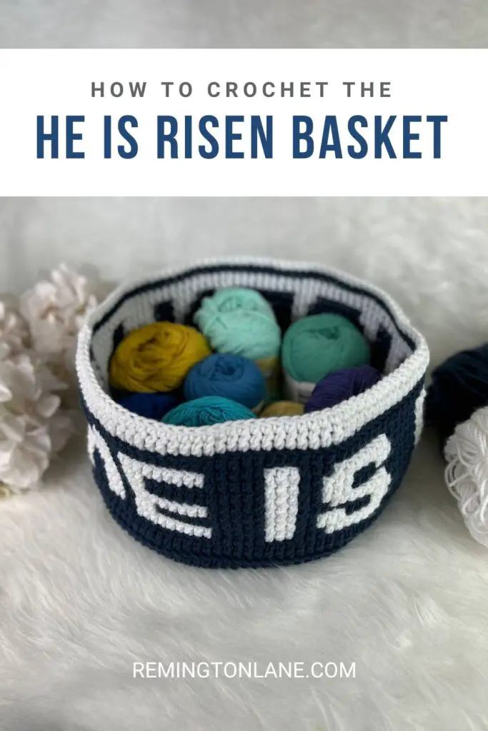 crochet basket full of yarn