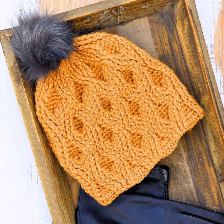 Image for Raised Diamonds Beanie Crochet Pattern