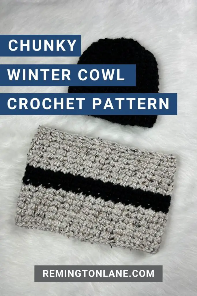 Use this image of the cowl and hat pattern to save to pinterest for later.