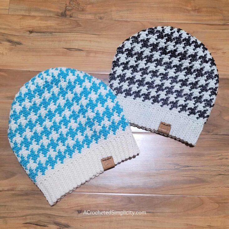 Image for Houndstooth Slouch - Free Crochet Hat Pattern