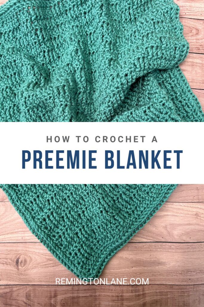 A reminder to save this preemie crochet blanket pattern for later